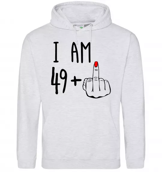 Жіноча толстовка (худі) I am 49+1 Сірий меланж фото