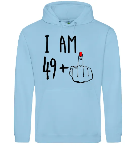 Женская толстовка (худи) I am 49+1 Голубой фото
