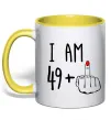 Чашка с цветной ручкой I am 49+1 Солнечно желтый фото