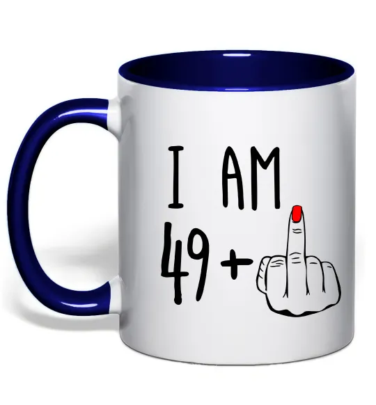 Чашка с цветной ручкой I am 49+1 Глубокий темно-синий фото