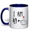 Чашка с цветной ручкой I am 49+1 Глубокий темно-синий фото