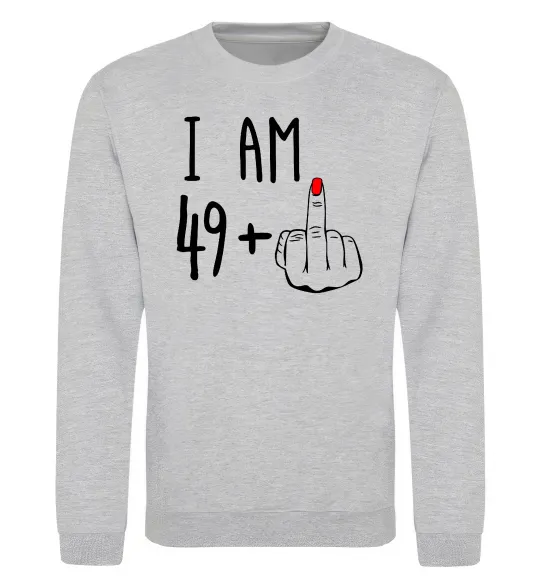 Свитшот I am 49+1 Серый меланж фото