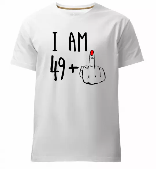 Чоловіча преміум футболка I am 49+1 Білий фото