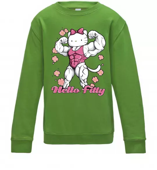 Дитячий світшот Hello Fitty Лаймовий фото