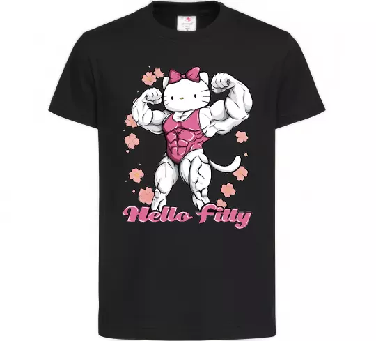 Дитяча футболка Hello Fitty Чорний фото