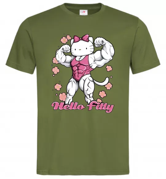 Чоловіча футболка Hello Fitty Оливковий фото