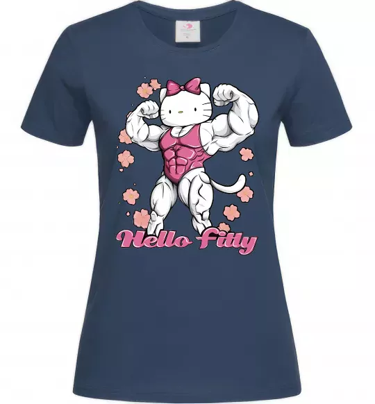 Жіноча футболка Hello Fitty Темно-синій фото