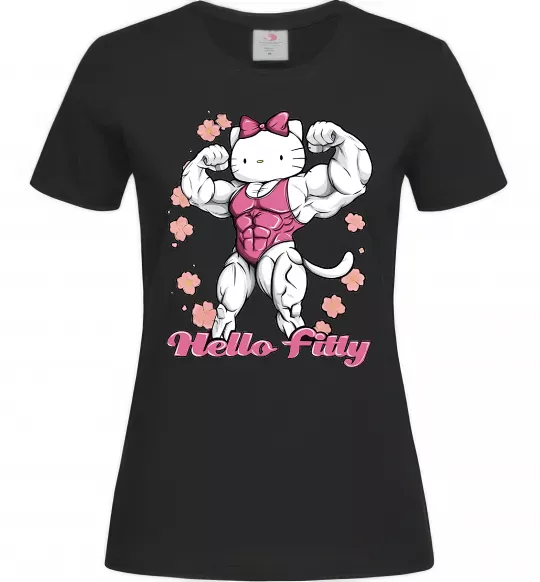 Жіноча футболка Hello Fitty Чорний фото