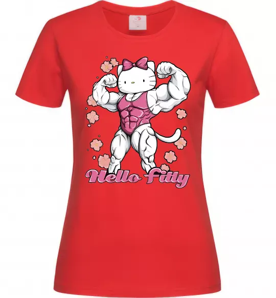 Жіноча футболка Hello Fitty Червоний фото