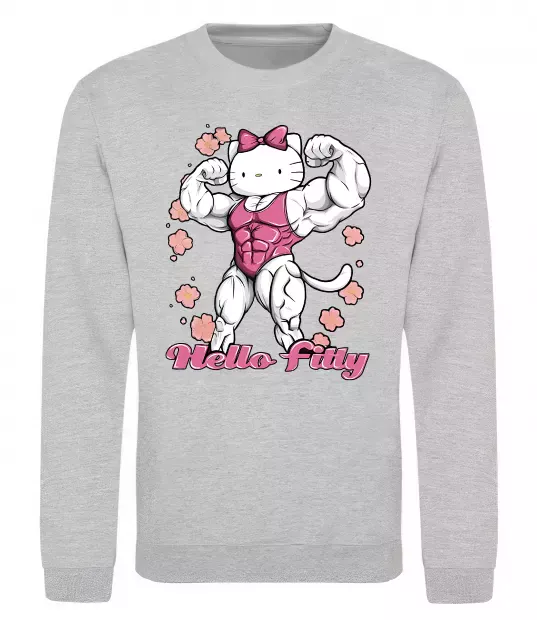 Світшот Hello Fitty Сірий меланж фото