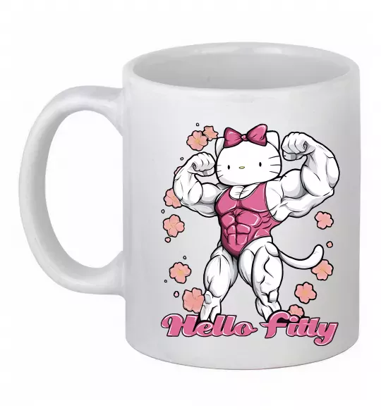 Чашка керамічна Hello Fitty Білий фото
