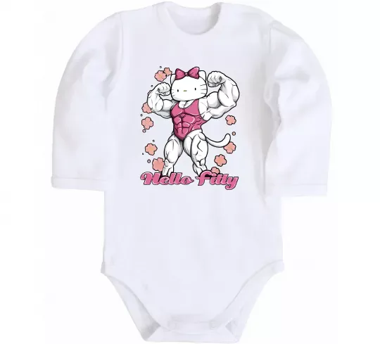 Дитячий бодік Hello Fitty Білий фото