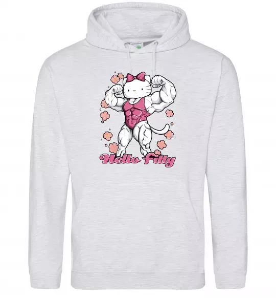 Жіноча толстовка (худі) Hello Fitty Сірий меланж фото