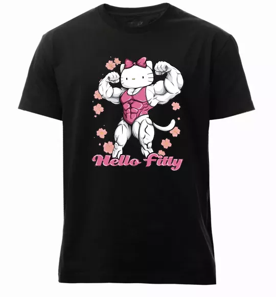 Мужская премиум футболка Hello Fitty Черный фото