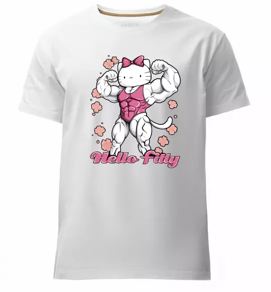 Мужская премиум футболка Hello Fitty Белый фото