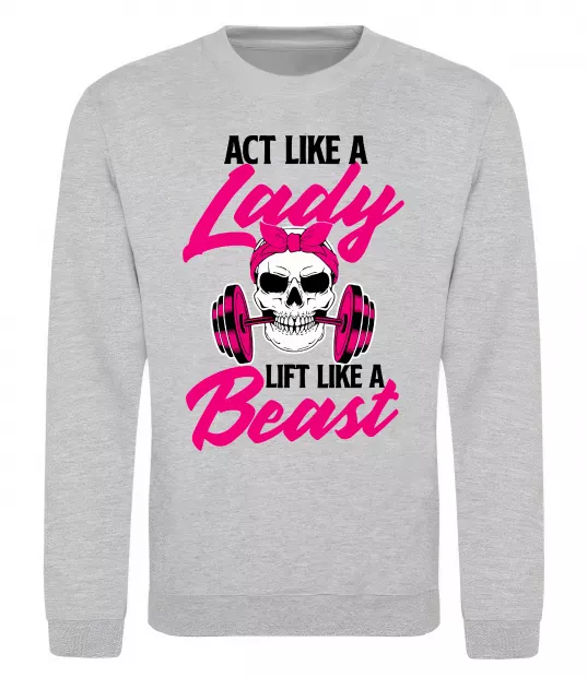 Свитшот Lady Beast Серый меланж фото