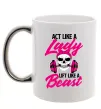 Чашка з кольоровою ручкою Lady Beast Срібло фото