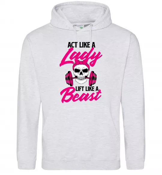 Жіноча толстовка (худі) Lady Beast Сірий меланж фото