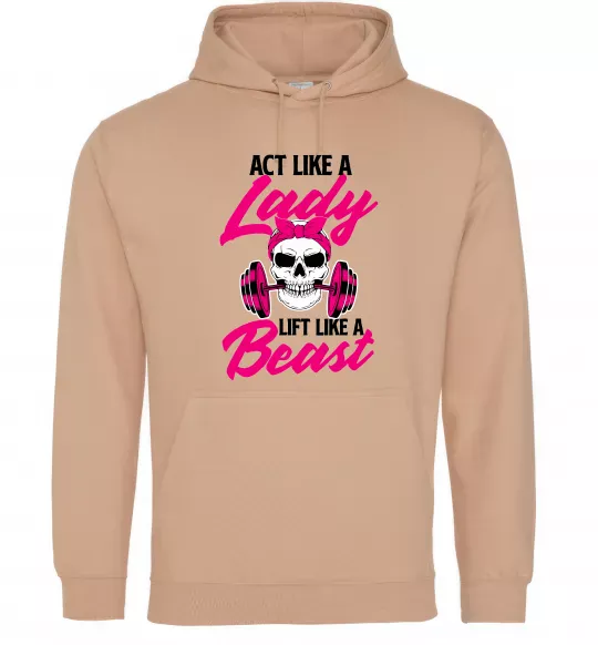 Жіноча толстовка (худі) Lady Beast Пісочний фото