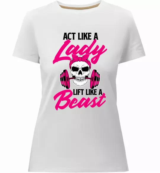 Жіноча преміум футболка Lady Beast Білий фото