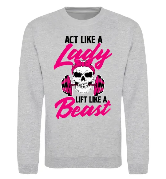 Свитшот Lady Beast Серый меланж фото