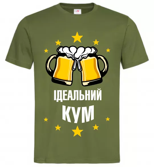 Чоловіча футболка Ідеальний кум Оливковий фото