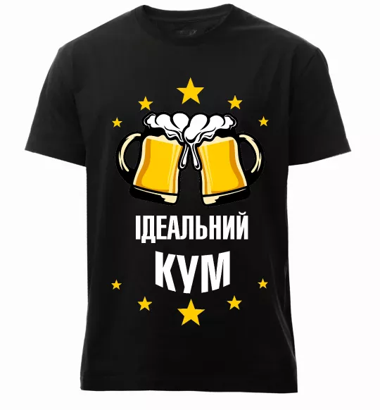 Мужская премиум футболка Ідеальний кум Черный фото