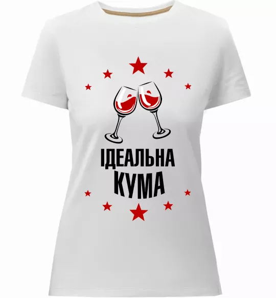 Женская премиум футболка Ідеальна кума Белый фото