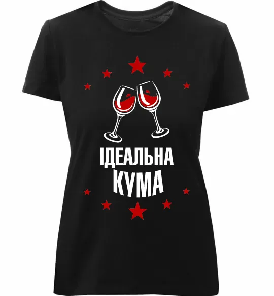 Женская премиум футболка Ідеальна кума Черный фото