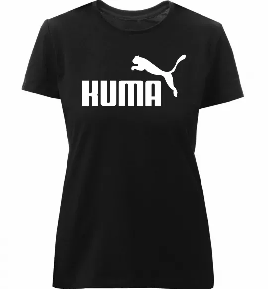 Женская премиум футболка Kuma Черный фото