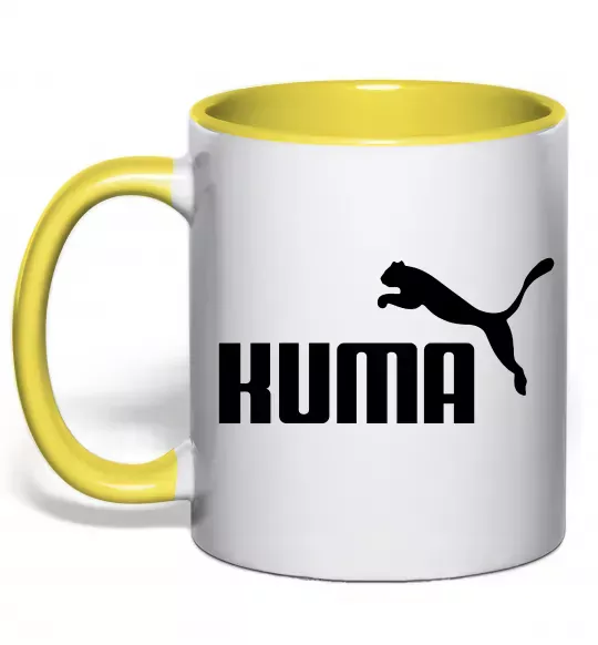 Чашка с цветной ручкой Kuma Солнечно желтый фото