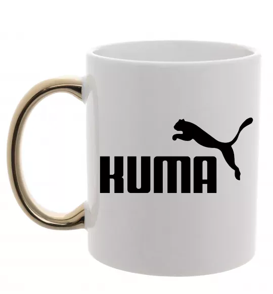 Чашка с цветной ручкой Kuma Золото фото