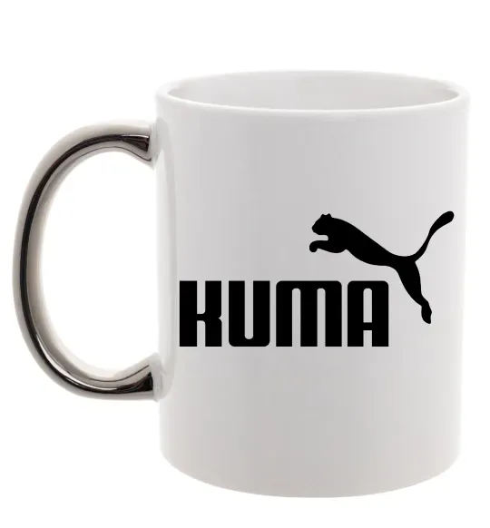 Чашка с цветной ручкой Kuma Серебро фото