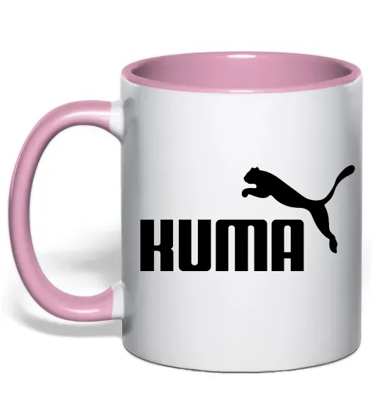 Чашка с цветной ручкой Kuma Нежно розовый фото