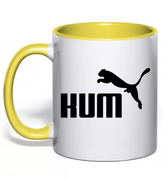 Чашка с цветной ручкой Kum Солнечно желтый фото