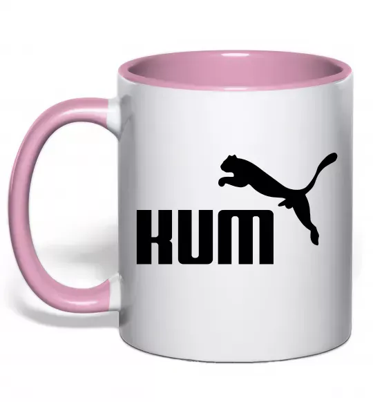 Чашка с цветной ручкой Kum Нежно розовый фото