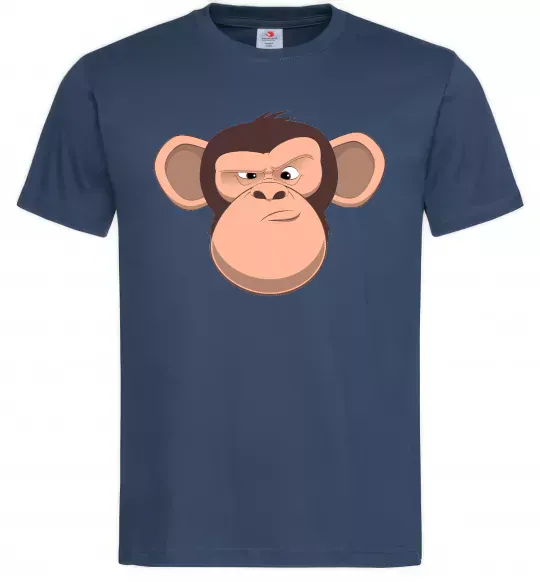 Мужская футболка Шимпанзе Темно-синий фото