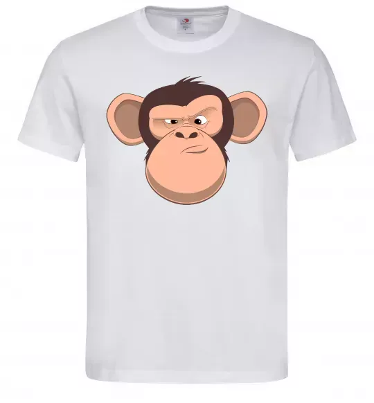 Мужская футболка Шимпанзе Белый фото