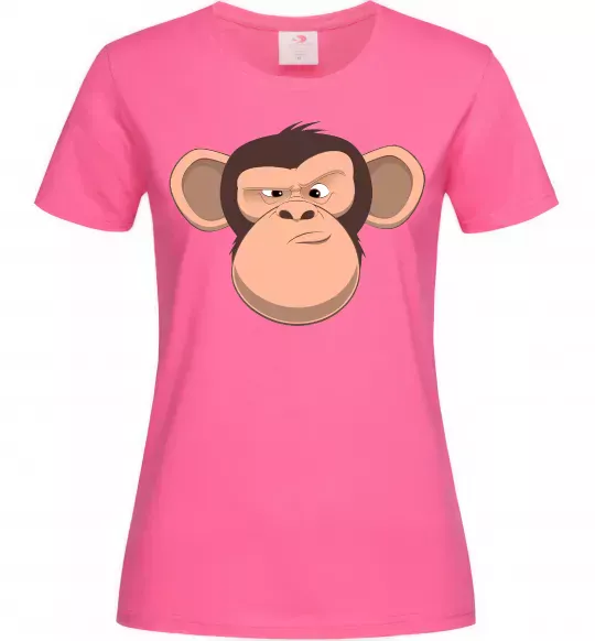 Жіноча футболка Шимпанзе Яскраво-рожевий фото