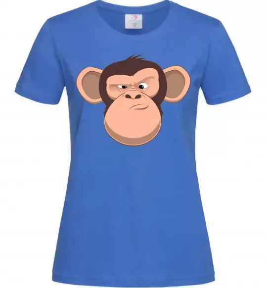 Жіноча футболка Шимпанзе Яскраво-синій фото