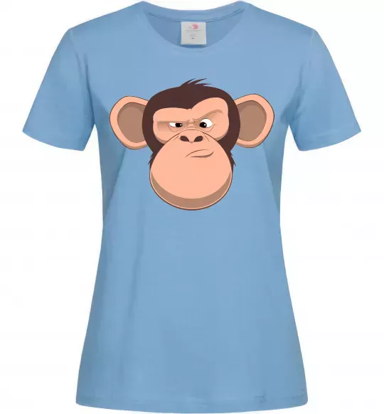 Жіноча футболка Шимпанзе Блакитний фото