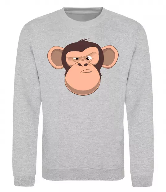 Свитшот Шимпанзе Серый меланж фото