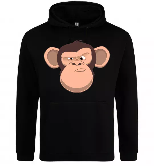 Мужская толстовка (худи) Шимпанзе Черный фото