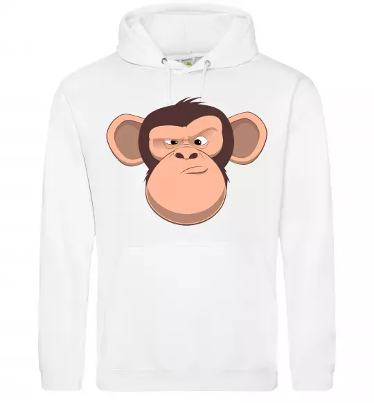 Мужская толстовка (худи) Шимпанзе Белый фото