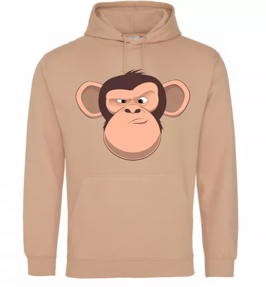 Женская толстовка (худи) Шимпанзе Песочный фото