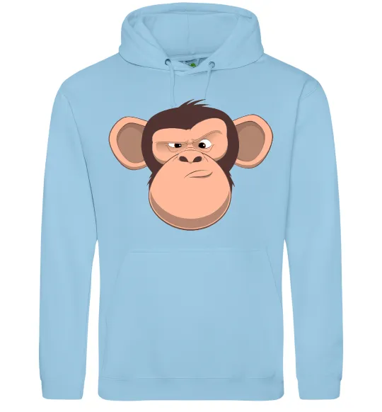 Жіноча толстовка (худі) Шимпанзе Блакитний фото