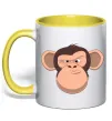 Чашка с цветной ручкой Шимпанзе Солнечно желтый фото