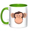 Чашка с цветной ручкой Шимпанзе Зеленый фото