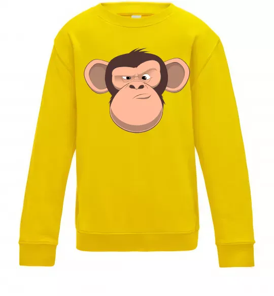 Детский Свитшот Шимпанзе Солнечно желтый фото
