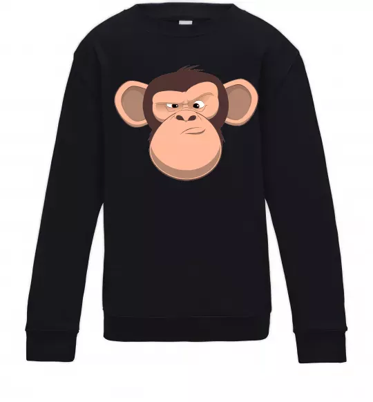 Детский Свитшот Шимпанзе Черный фото